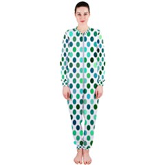 Polka-dot-green Onepiece Jumpsuit (ladies) by nate14shop
