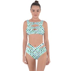 Polka-dot-green Bandaged Up Bikini Set  by nate14shop