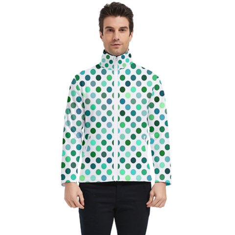 Polka-dot-green Men s Bomber Jacket by nate14shop