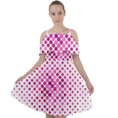 Polkadot-pattern Cut Out Shoulders Chiffon Dress by nate14shop