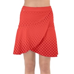 Polkadot-redfull Wrap Front Skirt