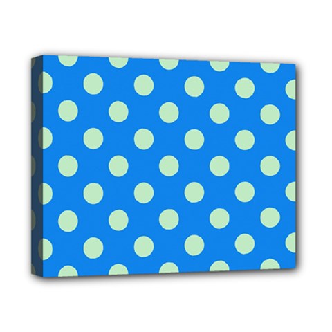 Polka-dots-blue Canvas 10  x 8  (Stretched)