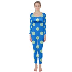 Polka-dots-blue Long Sleeve Catsuit by nate14shop