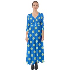 Polka-dots-blue Button Up Boho Maxi Dress by nate14shop