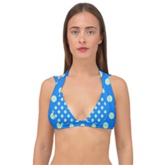 Polka-dots-blue Double Strap Halter Bikini Top by nate14shop