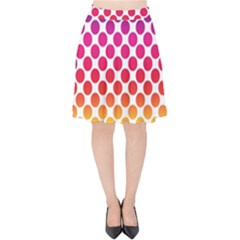 Polka-dots-callor Velvet High Waist Skirt