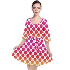 Polka-dots-callor Velour Kimono Dress