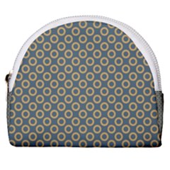 Polka-dots-gray Horseshoe Style Canvas Pouch by nate14shop