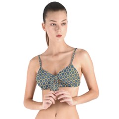 Polka-dots-gray Tie Up Cut Bikini Top