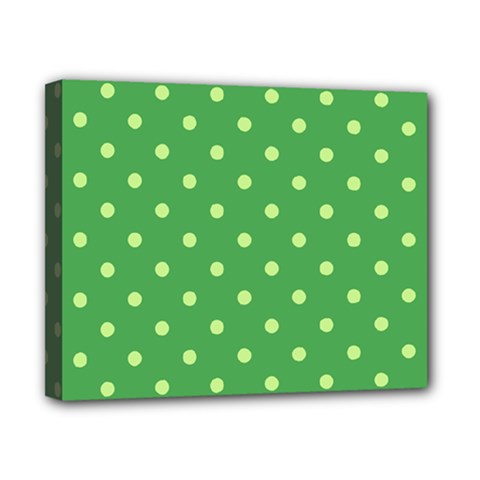 Polka-dots-green Canvas 10  X 8  (stretched)