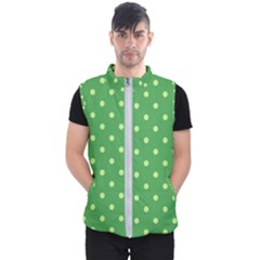 Polka-dots-green Men s Puffer Vest by nate14shop