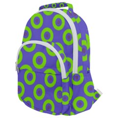 Polka-dots-green-blue Rounded Multi Pocket Backpack by nate14shop
