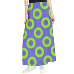 Polka-dots-green-blue Maxi Chiffon Skirt by nate14shop