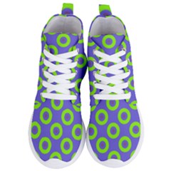 Polka-dots-green-blue Women s Lightweight High Top Sneakers by nate14shop