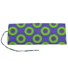 Polka-dots-green-blue Roll Up Canvas Pencil Holder (s) by nate14shop