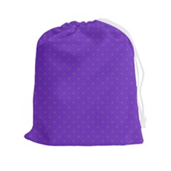 Polka-dots-lilac Drawstring Pouch (2xl) by nate14shop