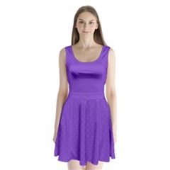 Polka-dots-lilac Split Back Mini Dress  by nate14shop