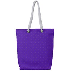 Polka-dots-lilac Full Print Rope Handle Tote (small) by nate14shop