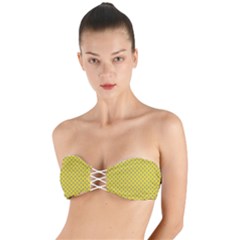 Polka-dots-light Yellow Twist Bandeau Bikini Top