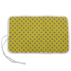 Polka-dots-light Yellow Pen Storage Case (m) by nate14shop