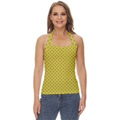 Polka-dots-light Yellow Basic Halter Top by nate14shop