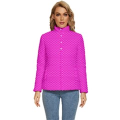 Polkadots-pink Women s Puffer Bubble Jacket Coat