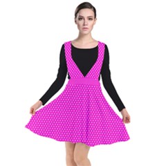 Polkadots-pink Plunge Pinafore Dress by nate14shop