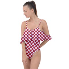 Polka-dots-polkared Drape Piece Swimsuit by nate14shop