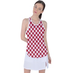 Polka-dots-polkared Racer Back Mesh Tank Top