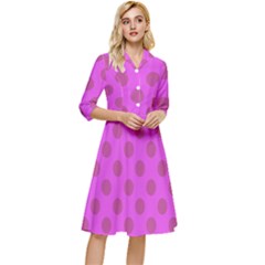 Polka-dots-purple Classy Knee Length Dress by nate14shop