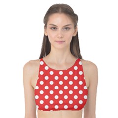 Polka-dots-red Tank Bikini Top by nate14shop