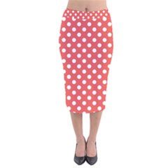 Polka-dots-red Velvet Midi Pencil Skirt by nate14shop