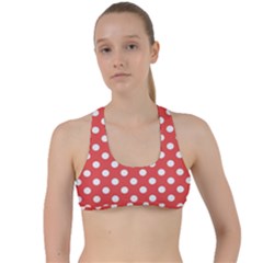 Polka-dots-red Criss Cross Racerback Sports Bra by nate14shop