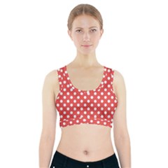 Polka-dots-red Sports Bra With Pocket by nate14shop