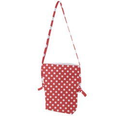 Polka-dots-red Folding Shoulder Bag by nate14shop