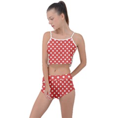Polka-dots-red Summer Cropped Co-ord Set by nate14shop