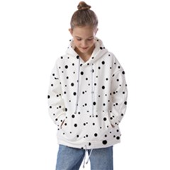 Polkadots-white Kids  Oversized Hoodie