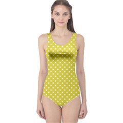 Polka-dots-yellow One Piece Swimsuit