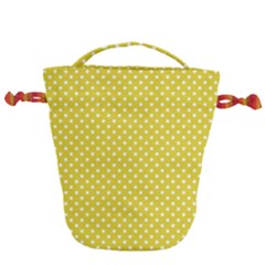 Polka-dots-yellow Drawstring Bucket Bag by nate14shop