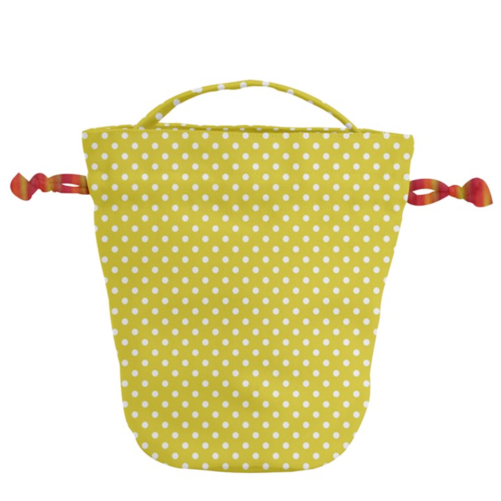 Polka-dots-yellow Drawstring Bucket Bag
