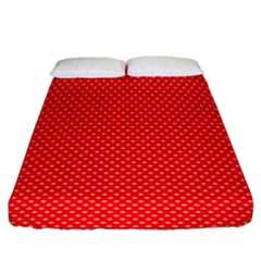 Red-polka Fitted Sheet (king Size) by nate14shop