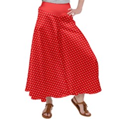 Red-polka Satin Palazzo Pants