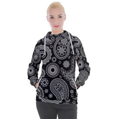 Seamless Paisley Pattern Women s Hooded Pullover by nate14shop