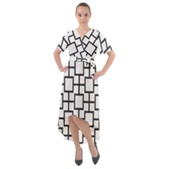 Square Front Wrap High Low Dress