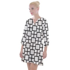 Square Open Neck Shift Dress