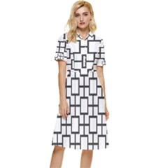 Square Button Top Knee Length Dress