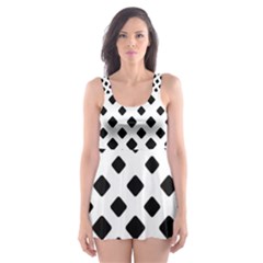 Square-background Skater Dress Swimsuit