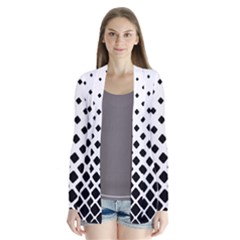 Square-background Drape Collar Cardigan by nate14shop