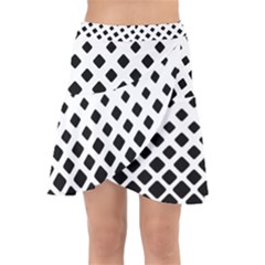 Square-background Wrap Front Skirt