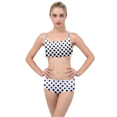 Square-background Layered Top Bikini Set